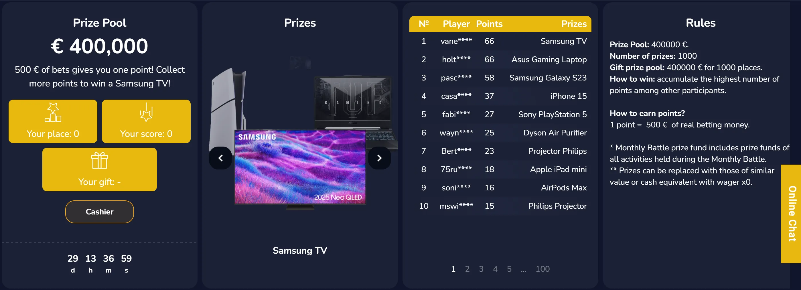 winbean casino monthly battle